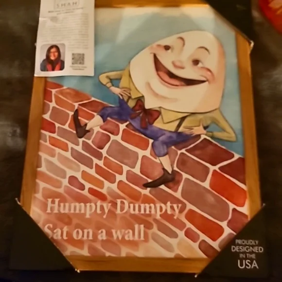 RARE: Humpty Dumpty Sat On A Wall Art - Picture 1 of 4